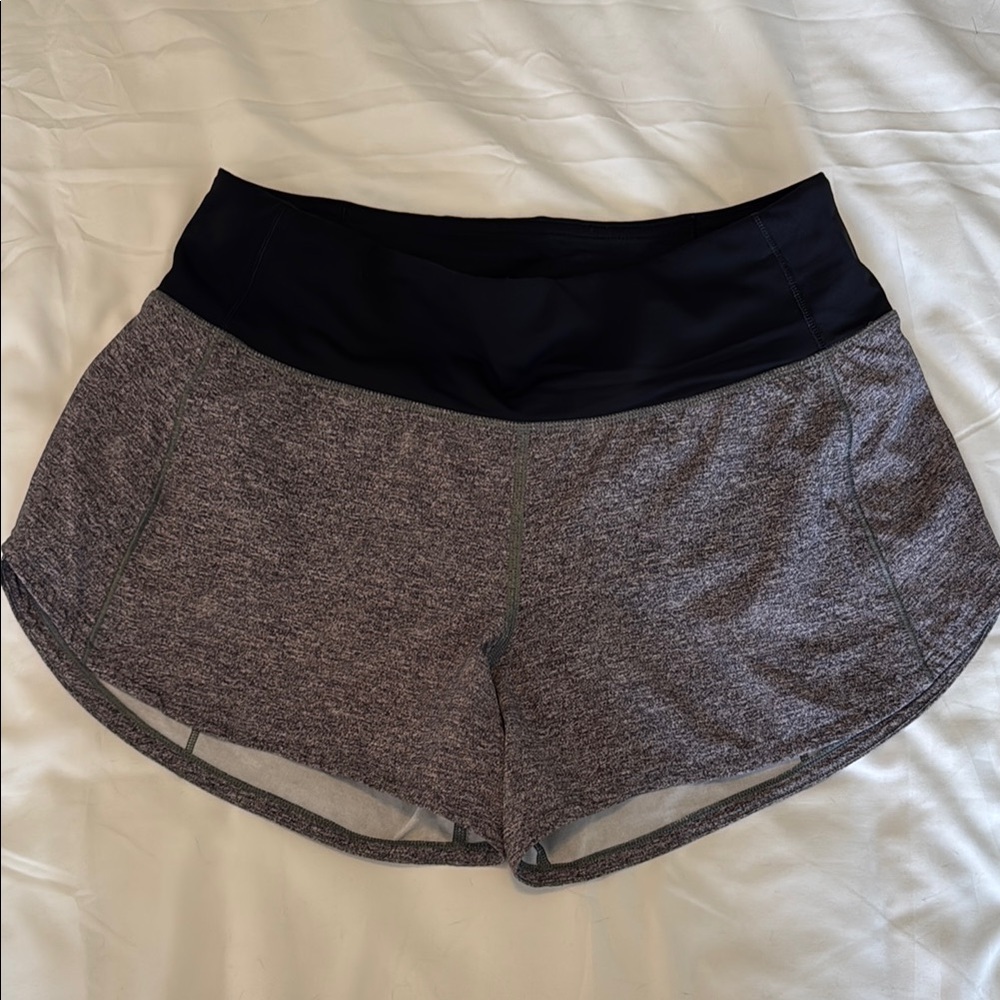 Lululemon Athletica Black and Gray Athletic Shorts for Running